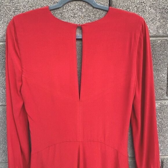 NWT EQUIPMENT Twist Front Long Sleeve Dress Aura Red Sz 4 - Picture 7 of 16